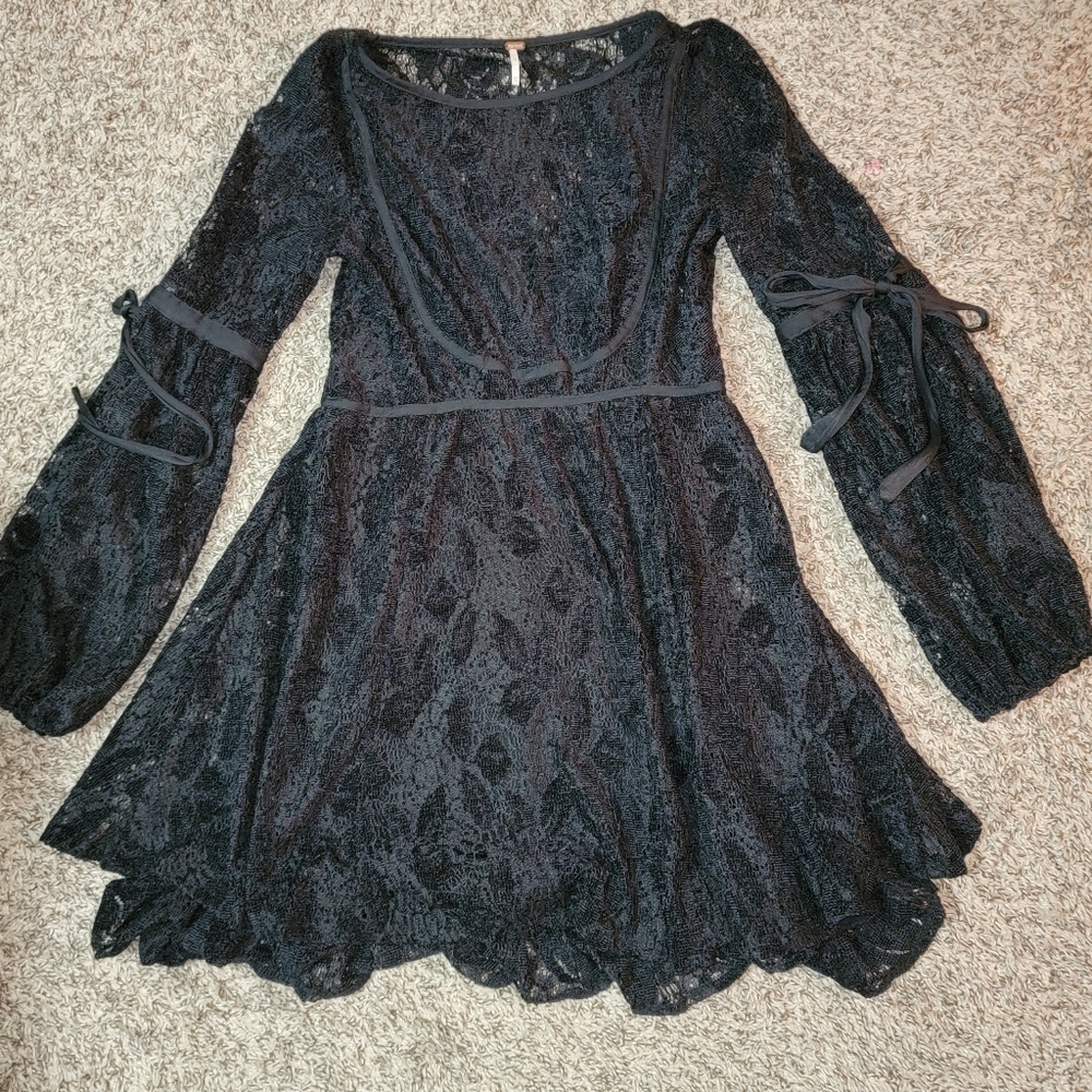 Free people black lace dress